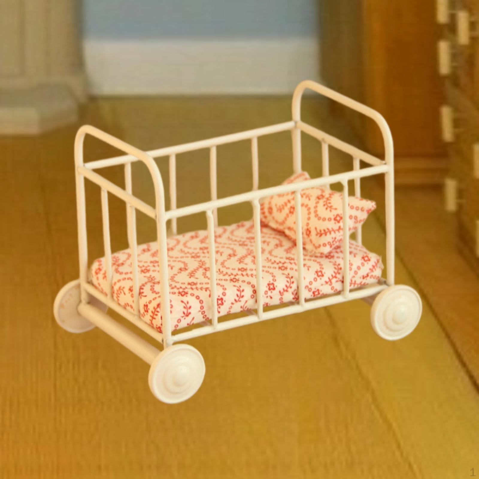 

1/12 кукольный домик детская кровать миниатюрная мебель комната реалистичные фото реквизит с матрасом для DIY модели Wave