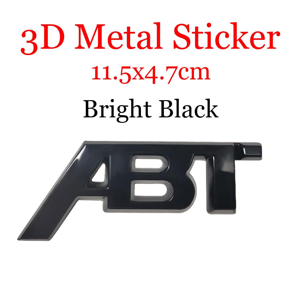Car Front Grliie Badges 3D Metal ABT Emblem Body Trunk Decor Stickers Accessories For S Sline Quattro S6 S7 S8 A4 TTRS A6L RS