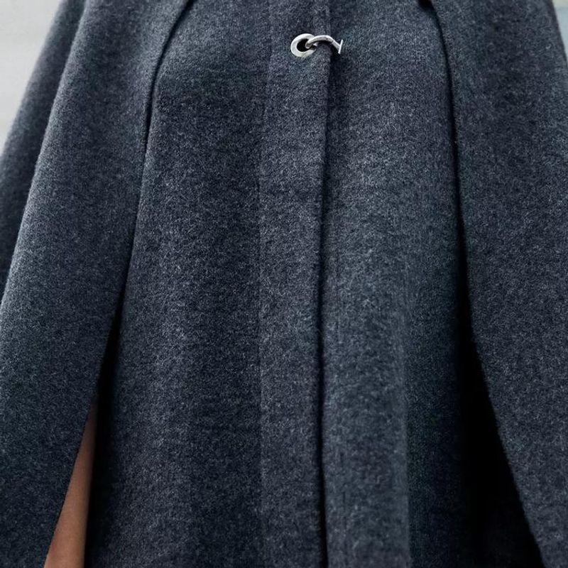 Fall and Winter New Women's Clothing European and American Leisure Cloak Design round Neck Long Sleeves Knitting Coat Outwear 2756115