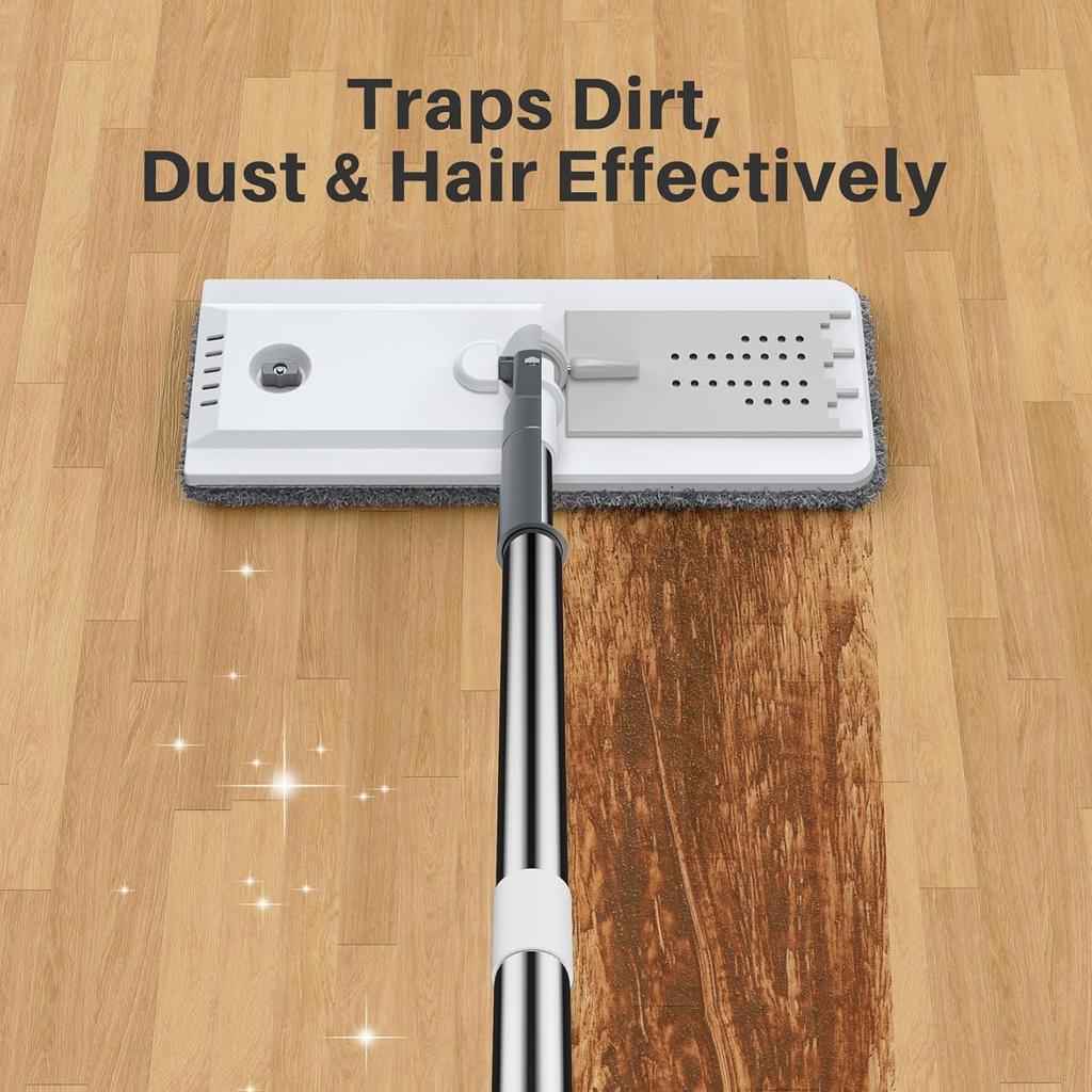 Mop Replacement Pads, 4-Pack Microfiber Cleaning Cloths for Flat Mop, Washable, Highly Absorbent for Floor Cleaning