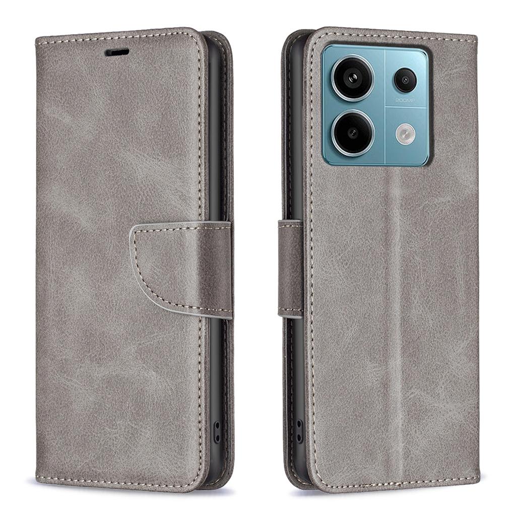 For Xiaomi Redmi Note 13 Pro 5G/Poco X6 5G Leather Wallet Case Solid Color Stand Phone Cover