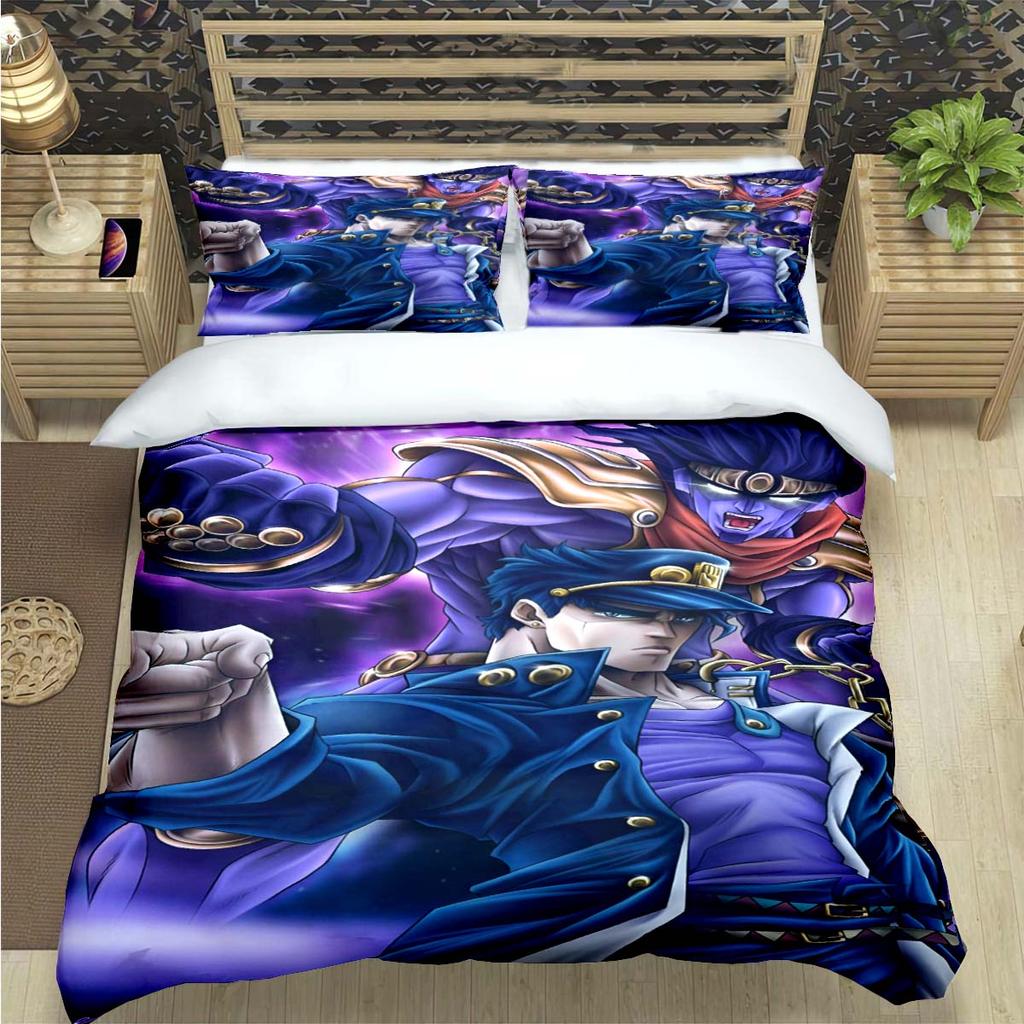 Beliebte Cartoon J-Jojo’S Bizarre Adventureprint Bettwäschesets Bettzubehörset Bettdeckenset Teenager Mädchen Einzelbett Einzelbett Kindergeschenk