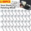 10-50Pcs Grinding Sanding Head 3mm Shank Fine Wool Polishing Abrasive Brush Grinding Buffing Wheel Drill Rotary Tool Accessories