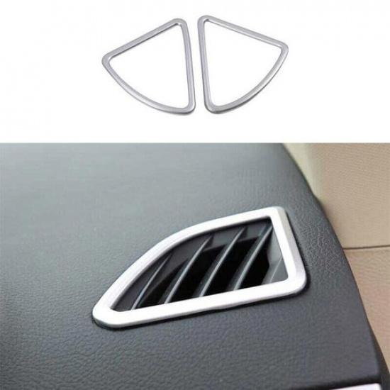 Matte Silver Air Outlet Vent Trim 2PCS For Ford Edge 2015- Dashboard Upper