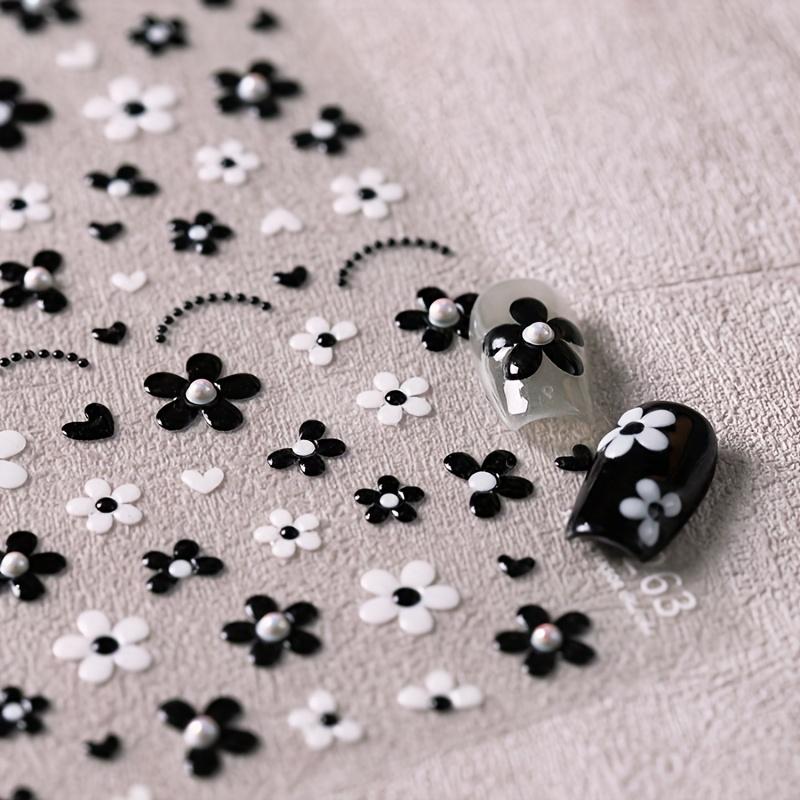 Self-Adhesive Nail Art Stickers with Flower Design Cute Cartoon Nail Decals for Women, Easy Application, Perfect for Parties and Events