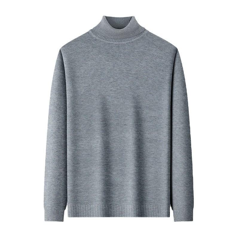 Men's Fashion Anti-Pill Turtleneck Sweater - Trendy Solid Color Knit, Long Sleeve Bottoming Shirt