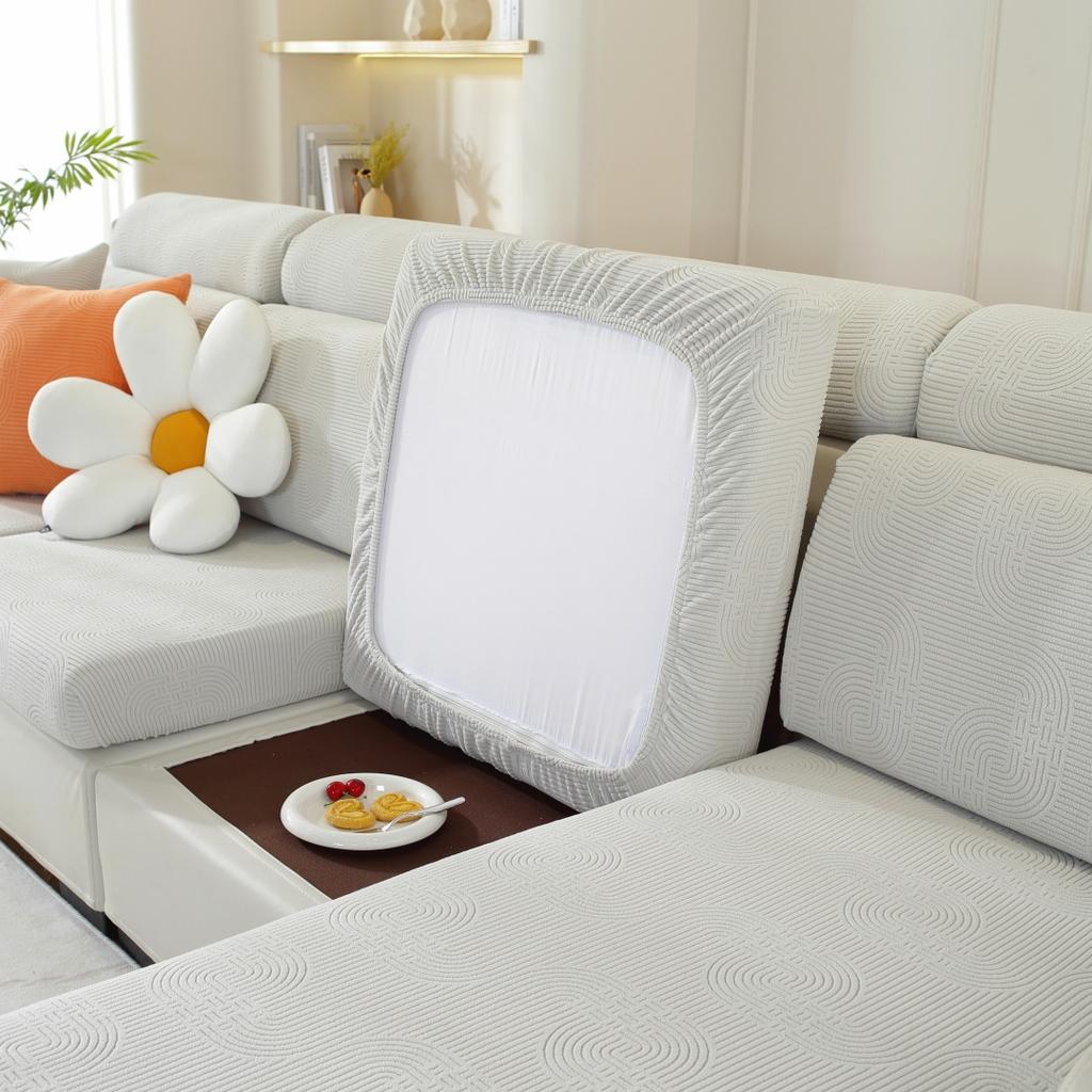 Growth Ring Lines Jacquard Stretchy Sofa Cover Universal Elastic