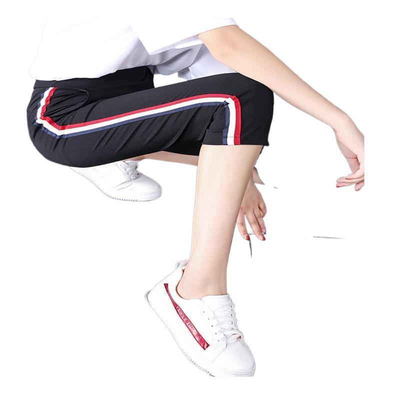 2020 Women's Summer Thin Elastic Cropped Sports Pants - Casual Versatile Mid-Length Shorts
