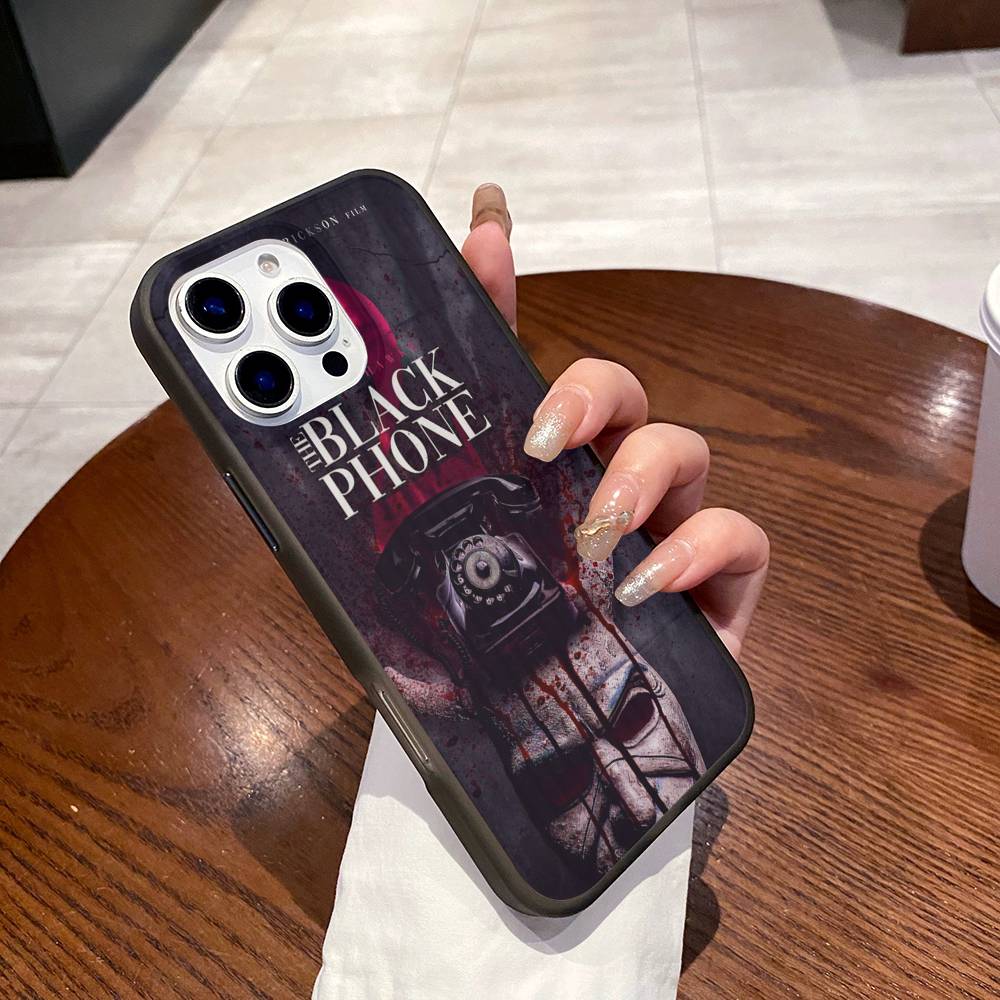 Horror Movie The B-Black P-Phone For IPhone 16 15 11 12 13 14 17 Pro Max PLUS Pro Soft Corrugated Silicone Back Phone Case