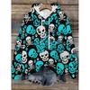 Womens Oversized Hooded Sweatshirt With Cartoon Animal Print Casual Streetwear Top Fall 2025