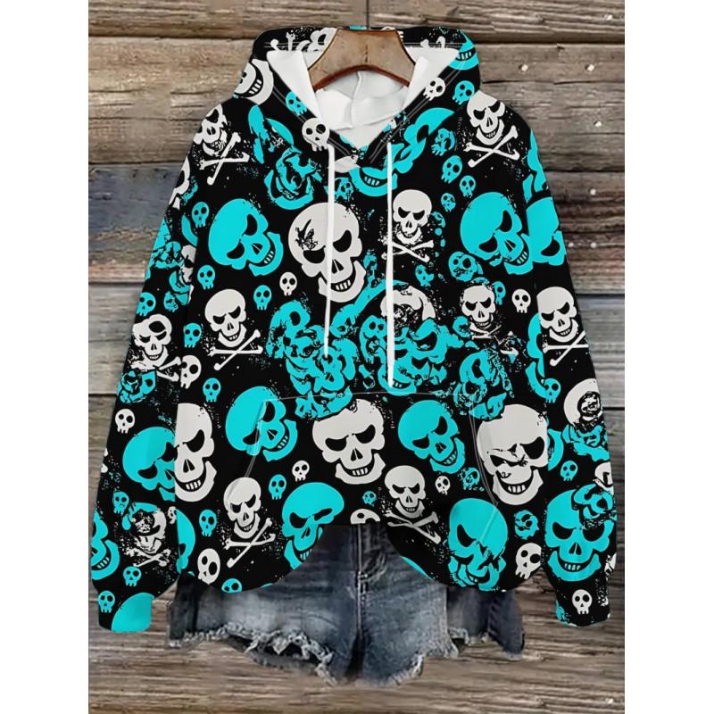 Womens Oversized Hooded Sweatshirt With Cartoon Animal Print Casual Streetwear Top Fall 2025