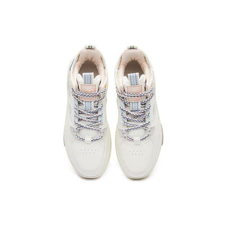 Hongxing Erke Danxia Trendy Fashion Mid-Top Sneakers Women Sneakers White Blue 52122301418-003