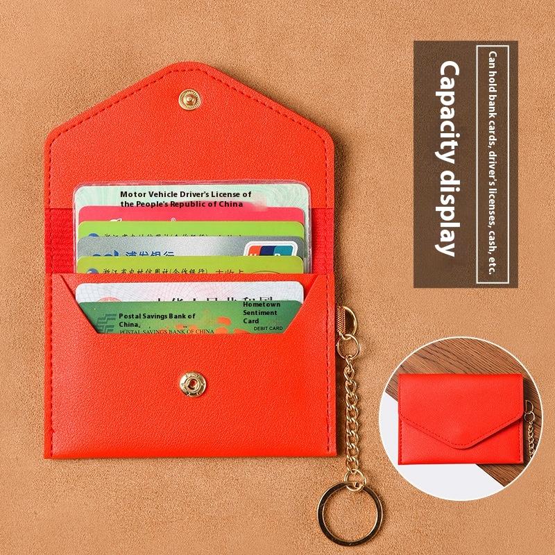 Ultracienki Portfel na Karty, Damski Mały Mini Breloczek, Zintegrowana Saszetka na Monety, Prosty Pokrowiec na Kartę ID, Wielofunkcyjny Wizytownik.