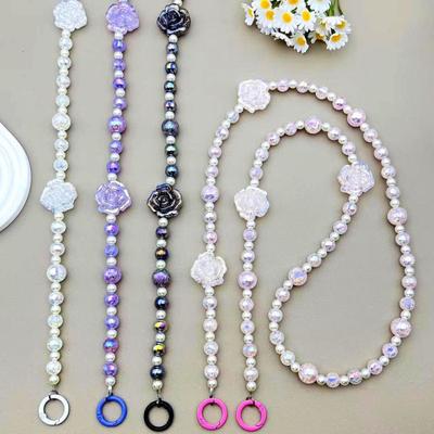 Cordão decorativo para celular com estampa de flor a laser, acessório para bolsa ou carteira, universal e anti-perda.