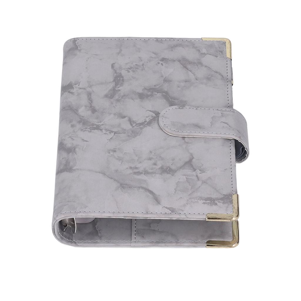 A6 PU Leather 6 Holes Budget Binder with 8 Zipper Bag 12 Budget Sheet 2 Stickers Replaceable Inner Core Cash Budget