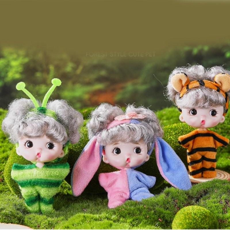 Adorable 8cm Mini Doll Cute Toy Figure Bjd Collectible Baby Figurine Gift Set