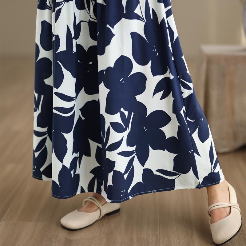 Elegant Women's Summer Dress Plus Size Casual Loose Sleeveless Long Dress Female Vintage Clothes