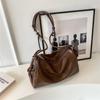 Zipper PU fashion stitching interior zipper pocket shoulder bags  solid color  women's crossbody bags