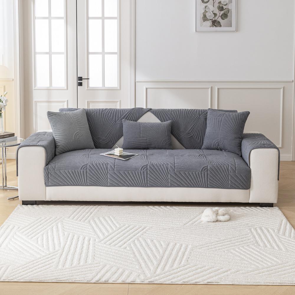 Cream Blizzard Velvet Sofa Cushion Autumn And Winter Non-Slip Cushion Premium Sofa Cover Seat Cushion Cover