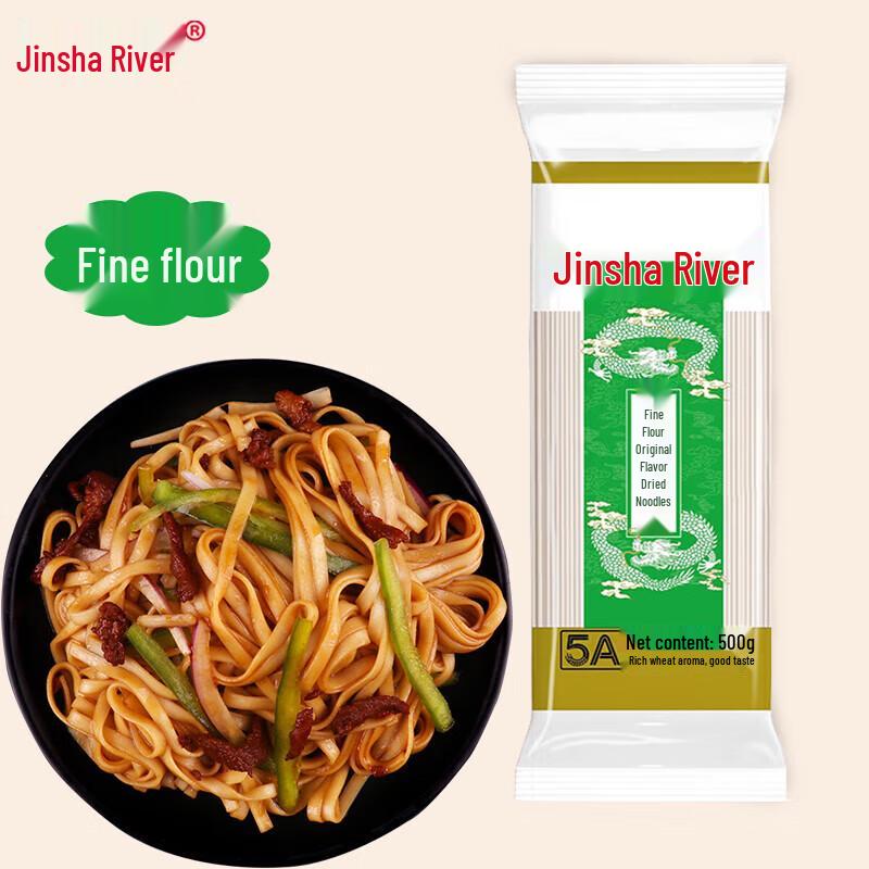 Jinshahe Original Refined Flour Noodles, 500g x 10 Packs