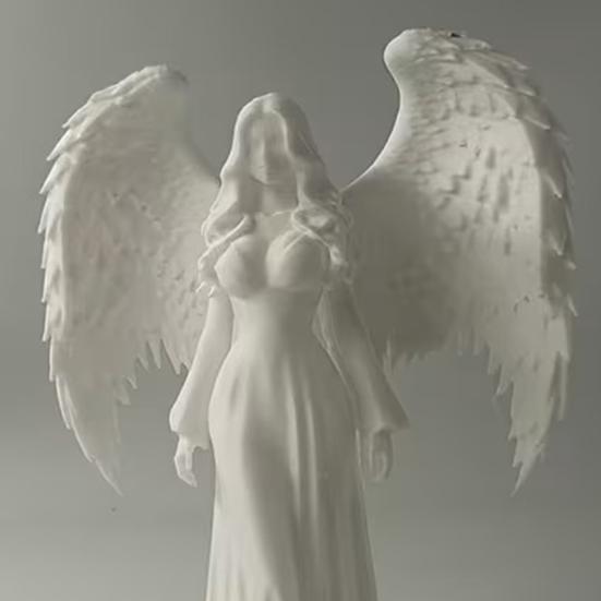3D-gedruckte Engelsmädchen-Dekoration Weiße geflügelte Mädchenstatue Skulptur Heim-Büro Wohnzimmer Schreibtisch-Dekoration Ornament