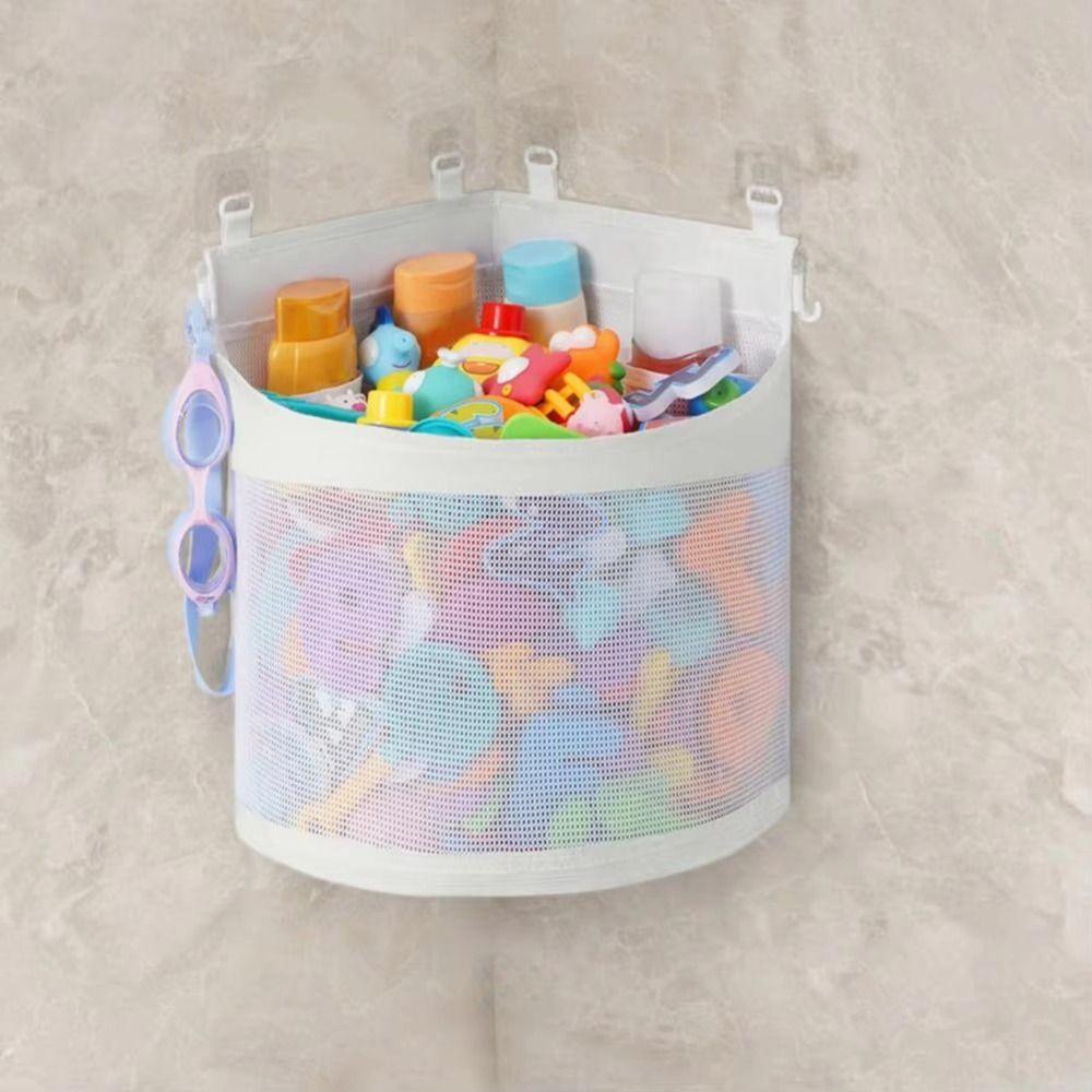Wall Hanging Baby Bath Mesh Bag Large Capacity Kids Toy Storage Basket