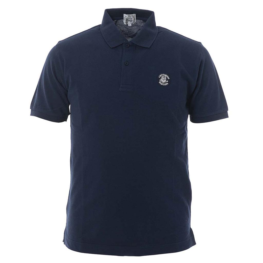 Sinacova Short Sleeve Polo Indian Pique Classic Size M Men's Shirt, 100% Cotton, Cotton, Outer, Simple, Design, Navy, (10000570)