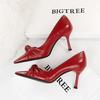Sexy noční klub Tenké podpatky Super vysoké podpatky Mělká ústa Špičatá mašle Jednobotky Vysoké podpatky Dámské boty