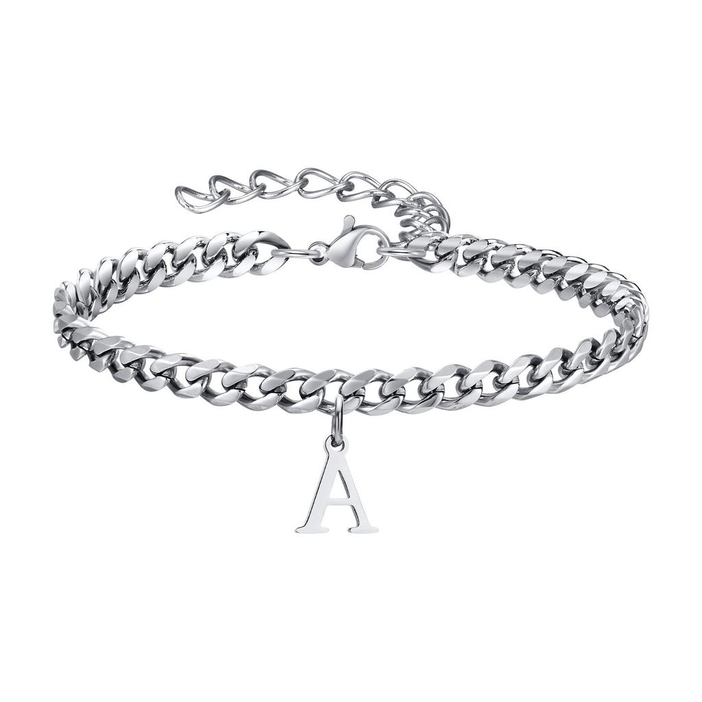 Fashion 26-Letter Frosted Chain Anklet – Trendy, Simple Jewelry Gift