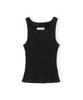 Beulaunyadeu W Ribbed Sleeveless Top, Black