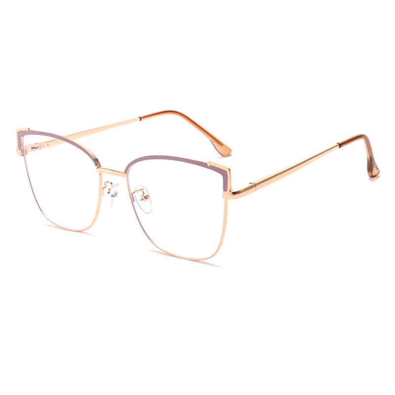 2025 Retro Color-Changing Anti-Blue Light Glasses with Metal Frame and Plano Lenses Plano Anti-Blue Light