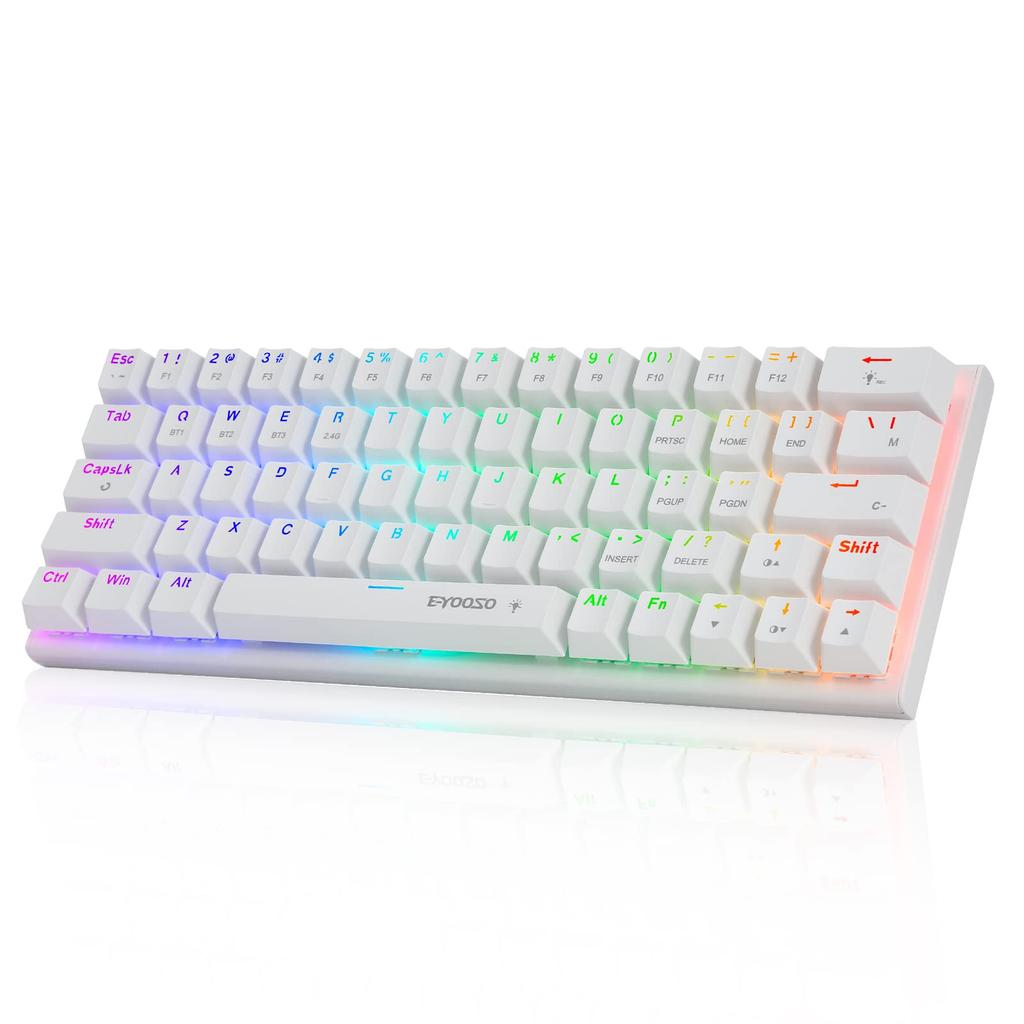 Gaming Mechanical Keyboard with Blue and USB Wired RGB LED Compact Compatible with Windows and Gaming and Office Use with Blue e-Element Keyboard,