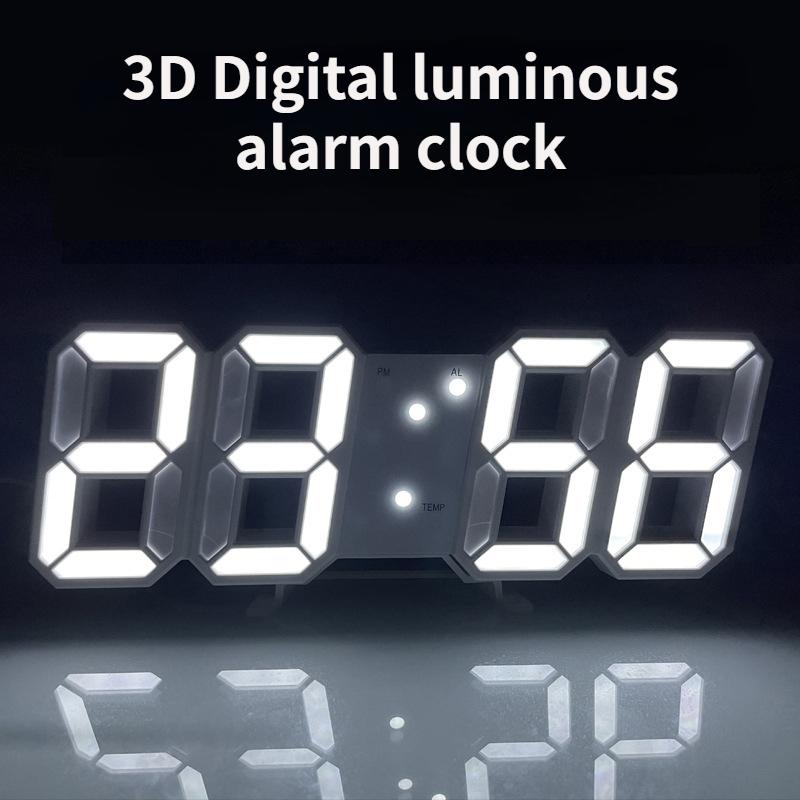 

3D светодиодные цифровые часы, светящиеся простые модные настенные часы, многофункциональные креативные электронные часы с USB-разъемом