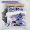 3pcs Custom Name Cartoon Genshin Impact Ayaka Kamisato Bedding Set Duvet Cover Closure Includes 1 Duvet Cover & 2 Pillowcases for All Seasons Bedroom 