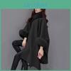 Dolman Lady Coat Cape Winter Sleeves Thick Shawl Loose Stand Collar Solid Color Faux Fur Decor Warm Daily Wear Work Outdoor Poncho