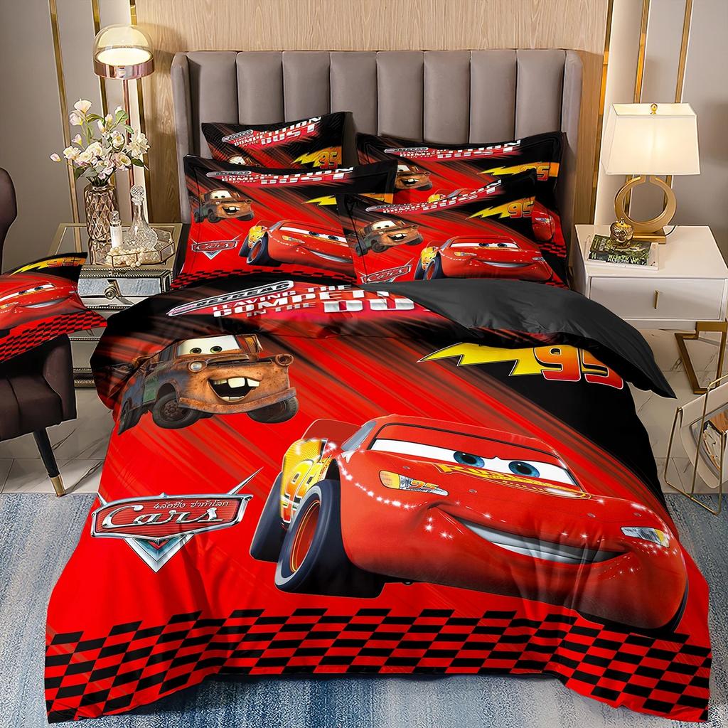Game Lightning McQueen Car Bedding Sets Exquisite Bed Supplies Set Duvet Cover Bed Comforter Set Bedding Set Luxury Birthday Gif