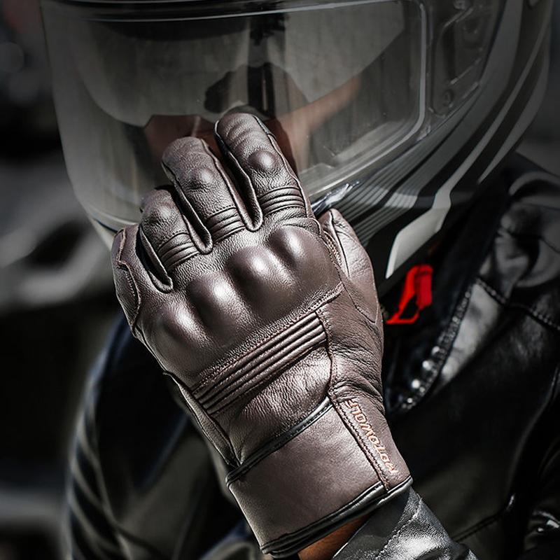 Motorcycle Gloves Real Leather Waterproof Windproof Winter Warm Gants Homme Luva Guantes Touch Screen Riding Bike Car Gloves