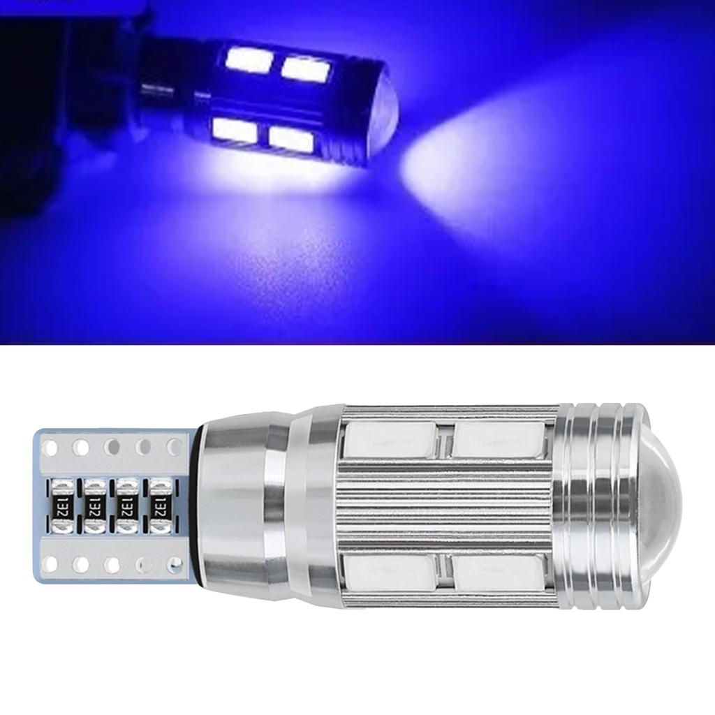 2pcs Car LED Light Bulb T10 5730 5630 10SMD Super Bright for Reading License Plate Lamp Blue