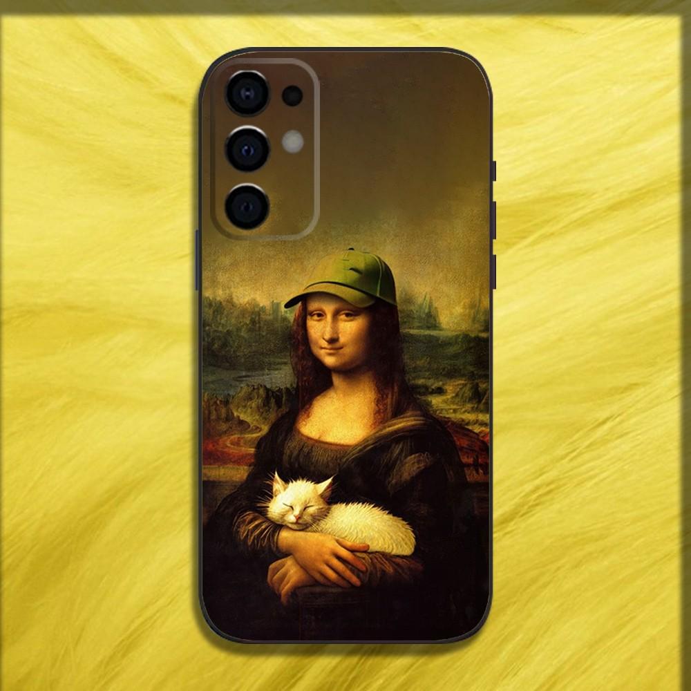 M-Mona Lisa Pat Dog Kunst Handyhülle Für Samsung S24,S21,S22,S23,S30,Ultra,S20,Plus,Fe,Lite,Note,10,9,5G Schwarzes Weiches Cover