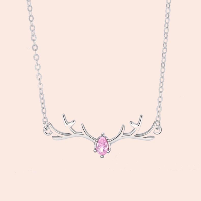 Yilu You Necklace Women Japanese and Korean Simple Personality Student Mori Title Small Elk Antler Pendant Necklace