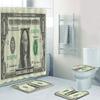 Us Dollar Bill Banknotes Bathroom Shower Curtain Set For Money Currency Notes Bath Mat Rug Toilet Carpet Home Decor