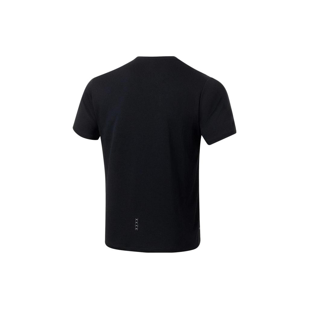 Li Ning Running Collection T Shirts Men's Black Crew Neck Moderate Straight Fit ATST081-1