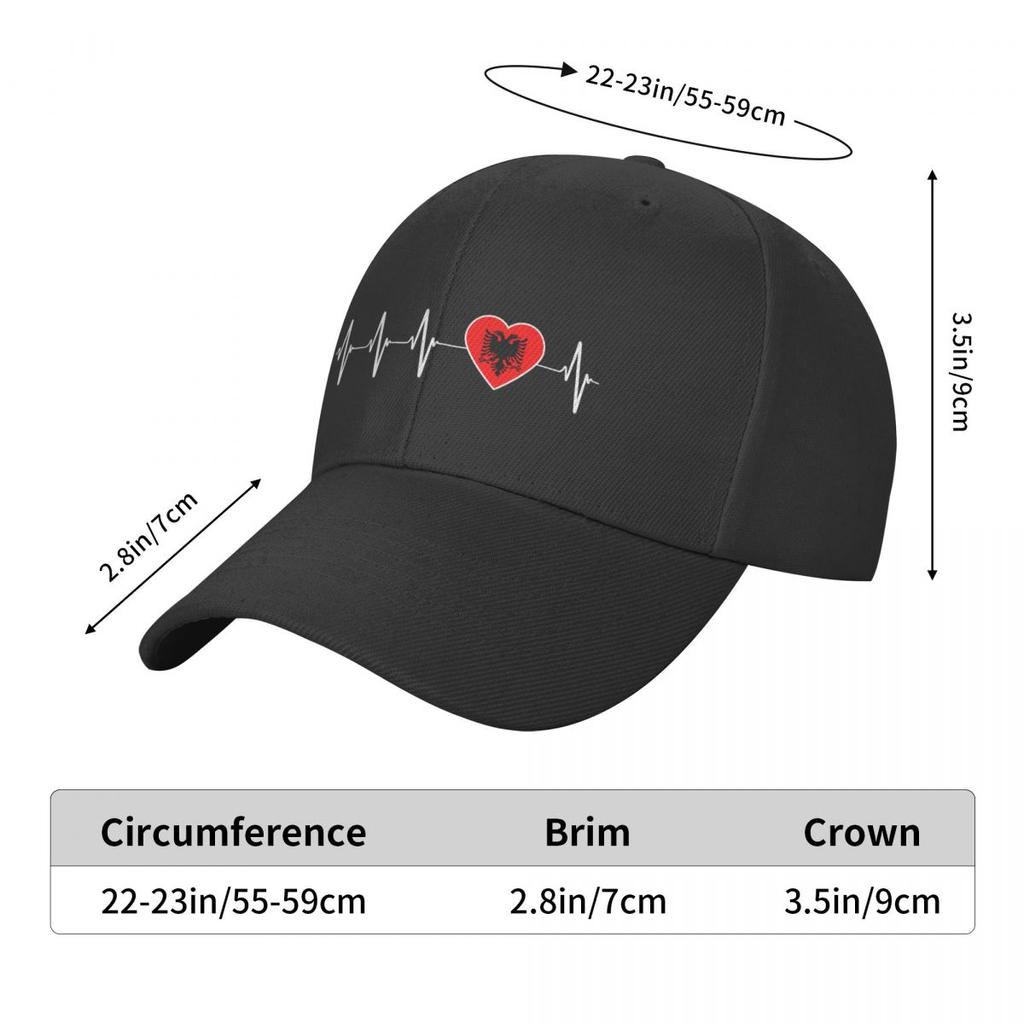 Ny mote albansk hjerteslag Albania flagg baseballcaps unisex kvinner tilpasset justerbar farshatt for voksne våren Snapback sommerhatter