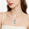 Summer Gemstone Fish-Shaped Pendant Necklace – Simple & Versatile Clavicle Chain