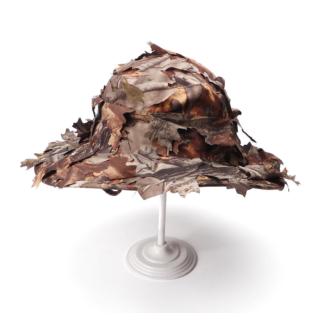 Boonie Camouflage Men'S Hats 3D Leaves Camo Tactical Cap Ghillie Caps Hunter Sniper Hats Fishing Sun Protection UV Blocking Hunting Accessories