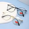 Ultra Light Metal Frame Anti Blue Light Reading Glasses Women Men Luxury Designer Round Fa Sight Eyeglasses with Plus Diopter