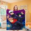 JJK Anime Knee Fashion Blanket Throw Winter Microfiber Oversized Baby Lightweight Flannel Fleece Bed Sofa Decoration