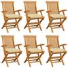 VidaXL Set of 6 Garden Chairs with Cushions, Patio Seats, Dining Chairs, Outdoor Patio Furniture, 3062558
