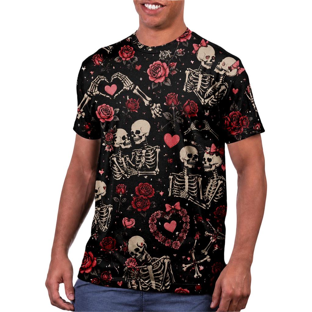 Halloween All Over Print T Shirt, Cute Pumpkin Graphic Tee for Women Men