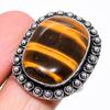 Tiger Eye Gemstone Handmade 925 Sterling Silver Jewelry Ring Size 9.5 KJ-468